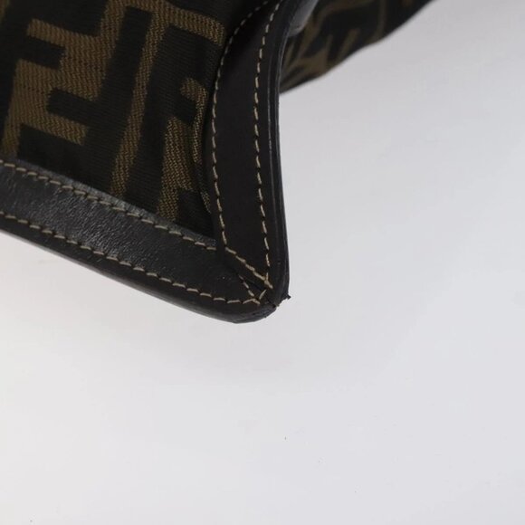 FENDI Zucca Canvas Pouch Black Brown Auth ep9276 - Picture 7 of 15